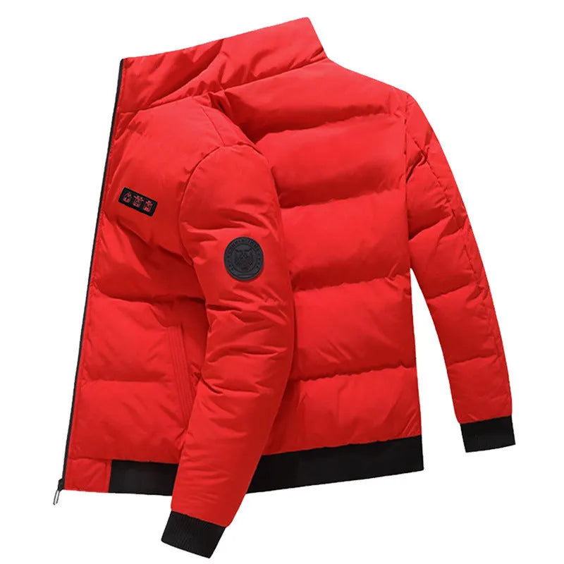 Outdoor warm heated jacket in black with cardigan style and USB heating port