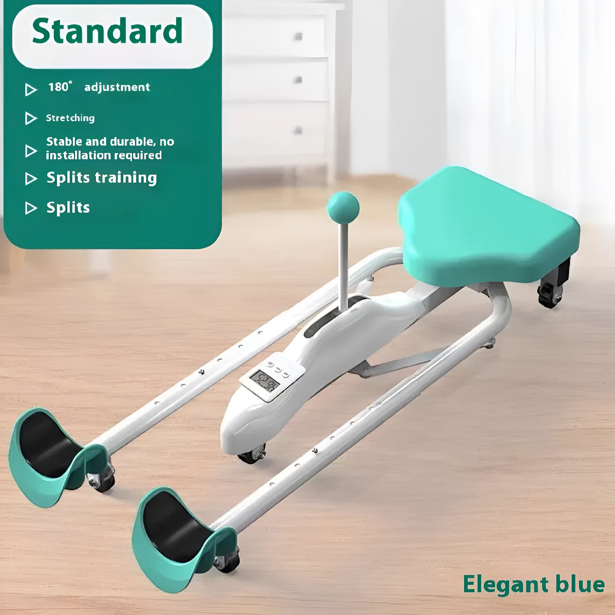 Steel frame leg opener stretching device in pink colour with optional backrest