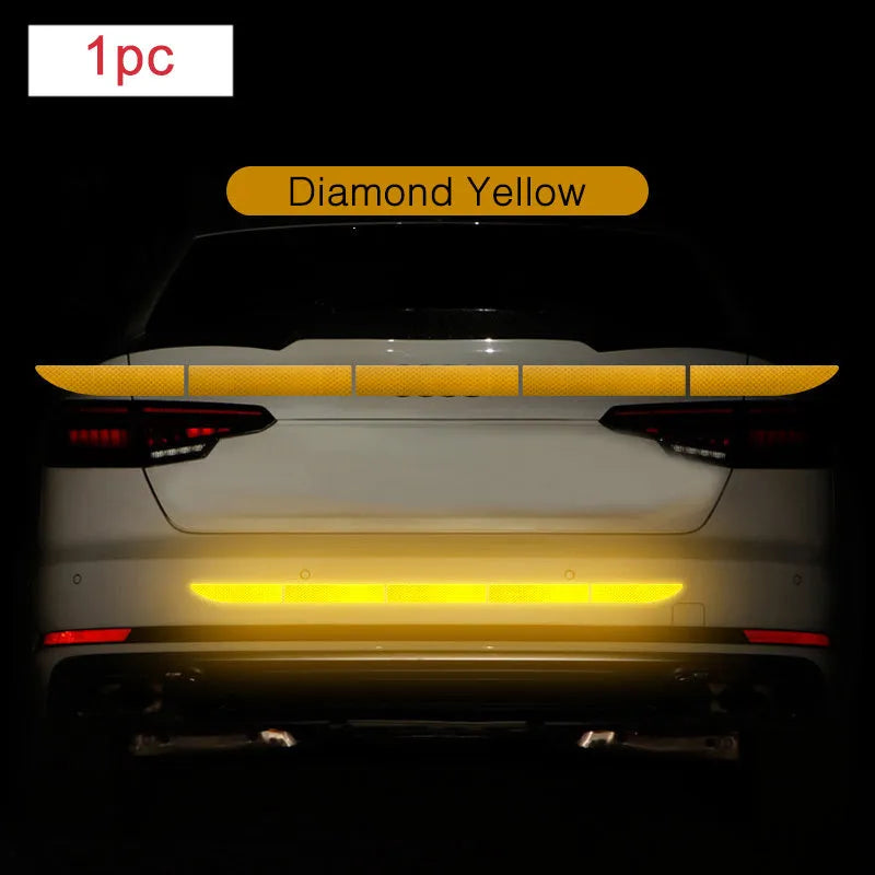 Rear trunk reflective sticker in blue colour with nano adhesive for night visibility