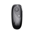 Handheld ultrasonic dog repeller in black with frequency button, ABS plastic, 9.5 cm height