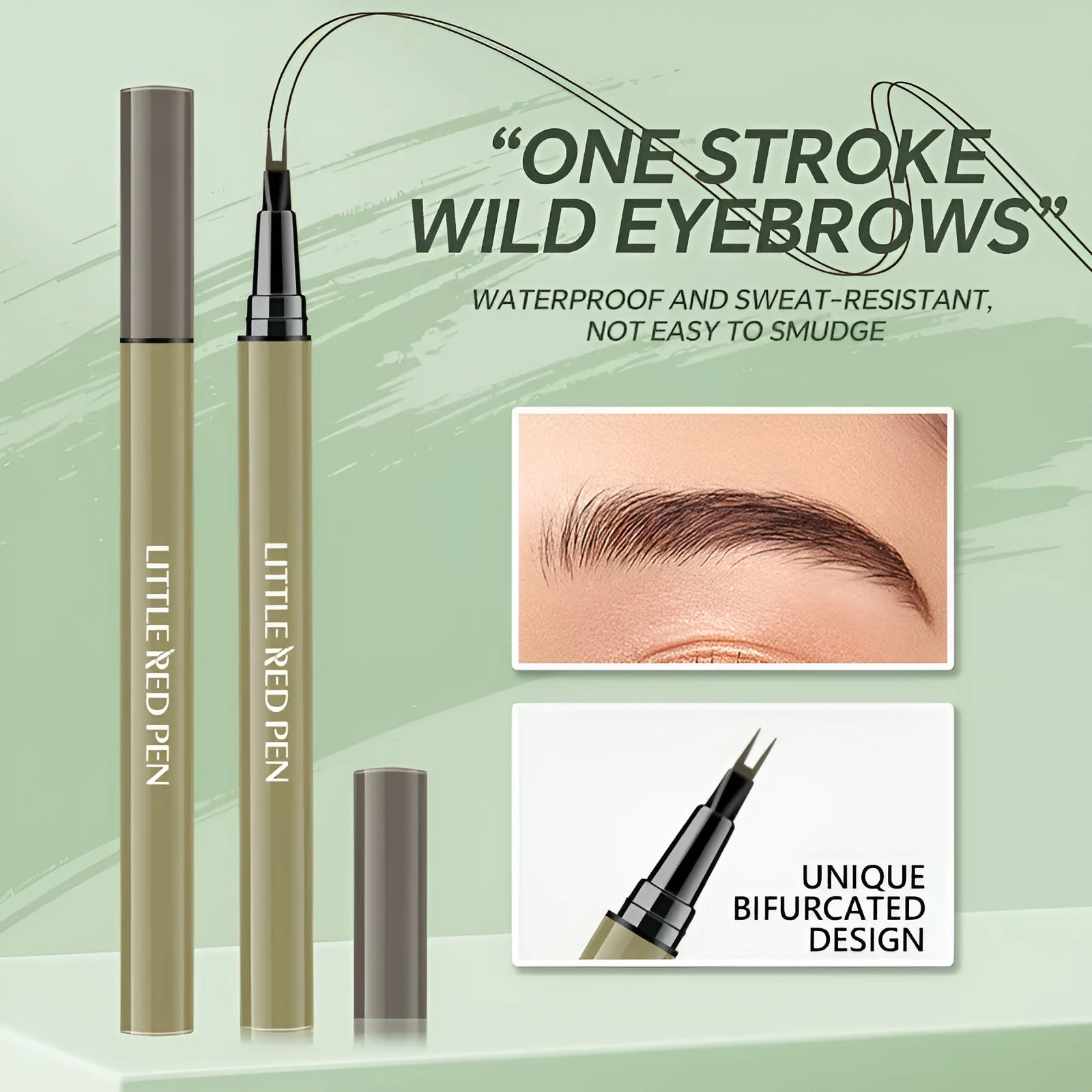Two fork waterproof eyebrow pencil fine liquid tip brown black