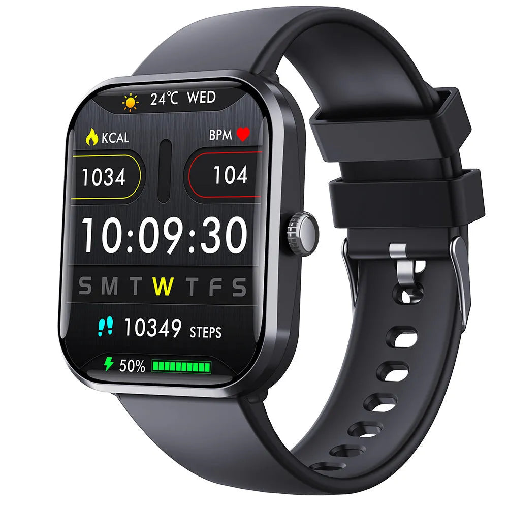 Men's Fashion F96 multi-functional sport smart watch in black with health monitoring and Bluetooth calling features