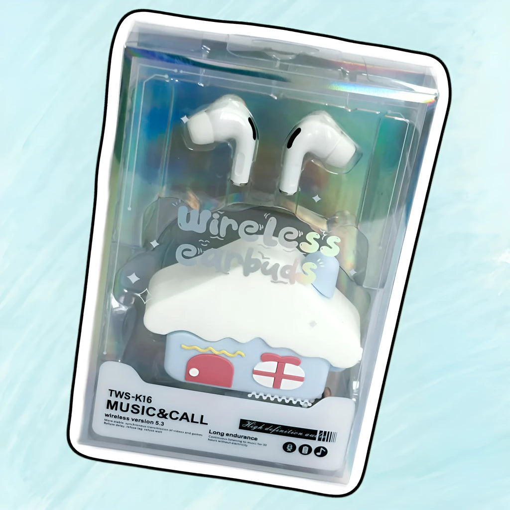 New Cartoon Doll Silicone Protective Cover in Small House colour for wireless earbuds, PC ABS material