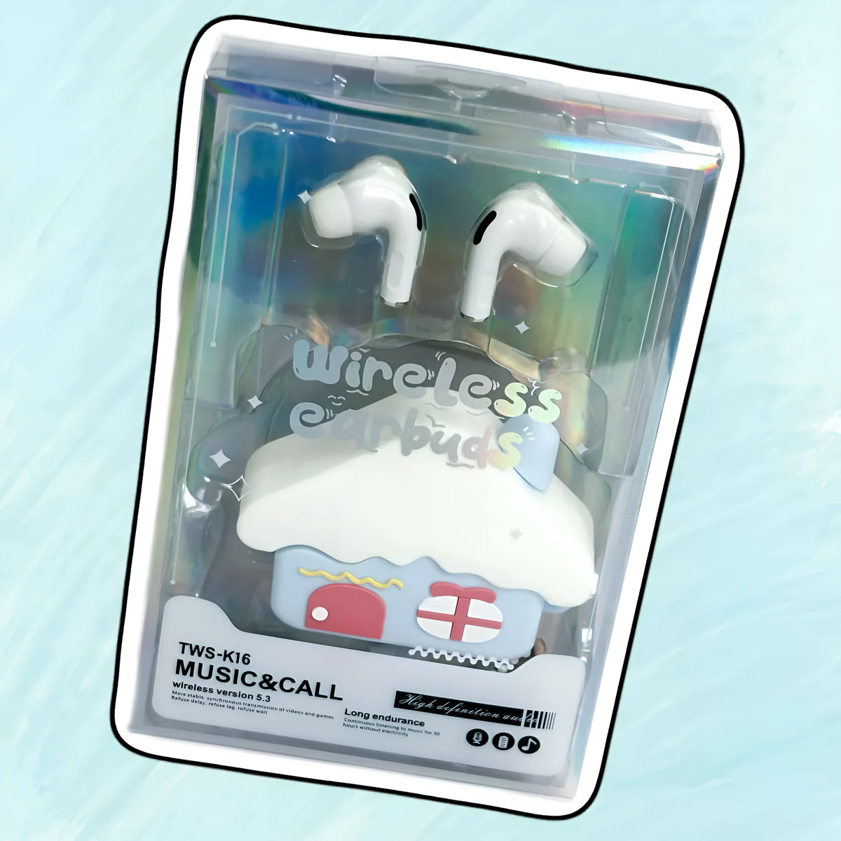 New Cartoon Doll Silicone Protective Cover in Small House colour for wireless earbuds, PC ABS material