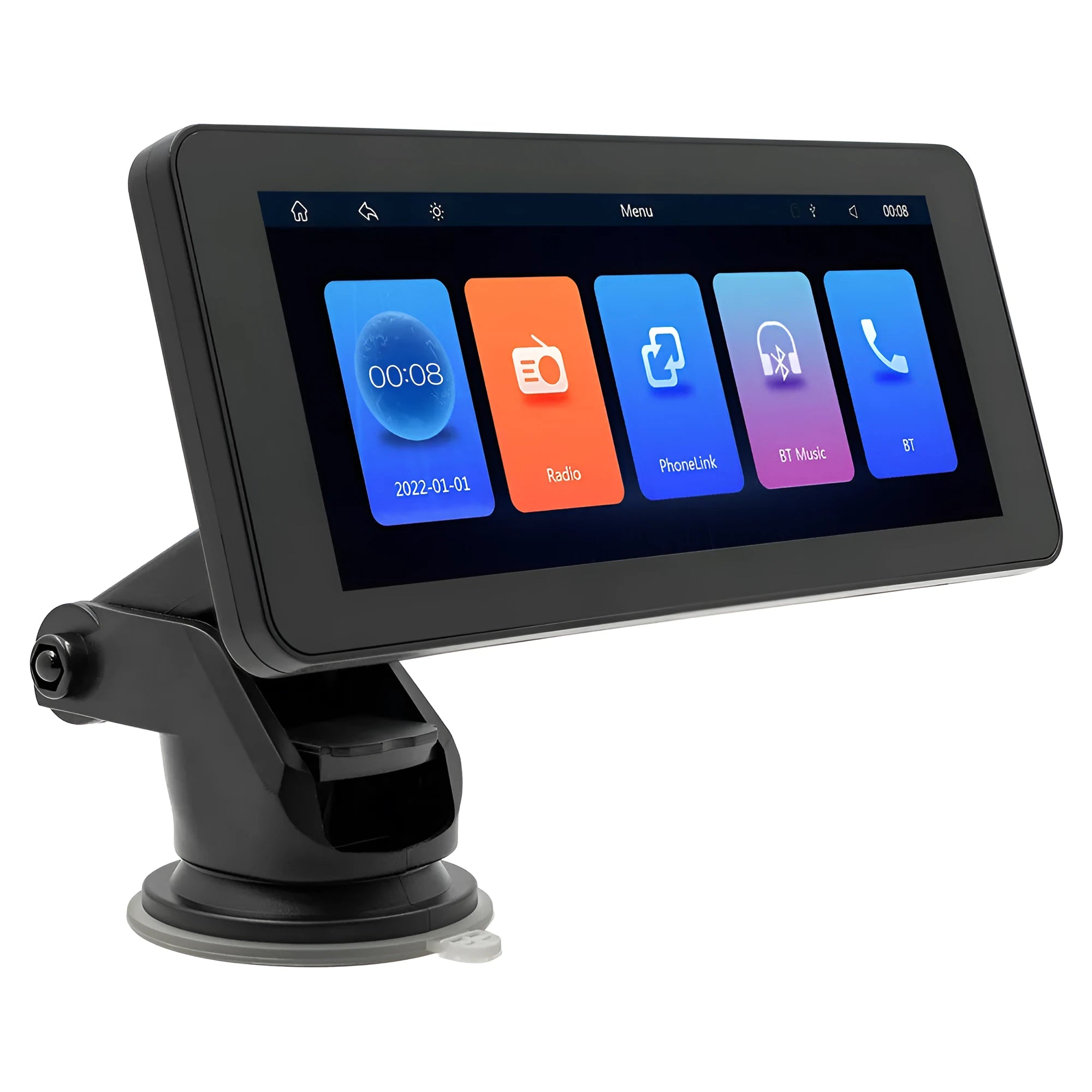 Portable wireless 6.86-inch car video player with IPS screen showing camera display