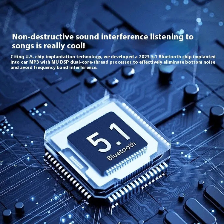 Car Bluetooth MP3 player receiver with LED display and dual USB charging ports