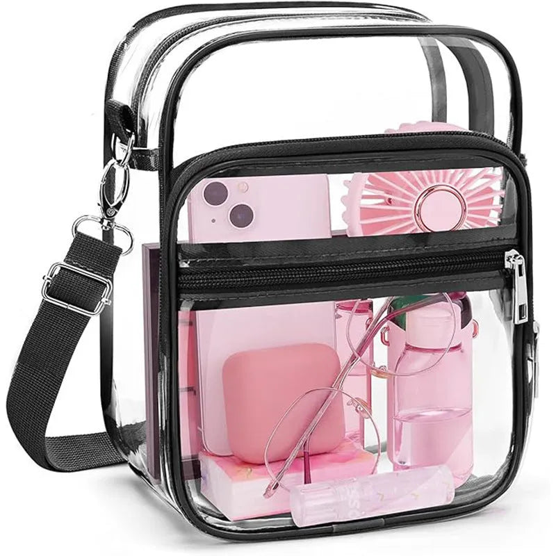 PVC waterproof crossbody bag cube style 16.5x10x21.5cm in multiple colours