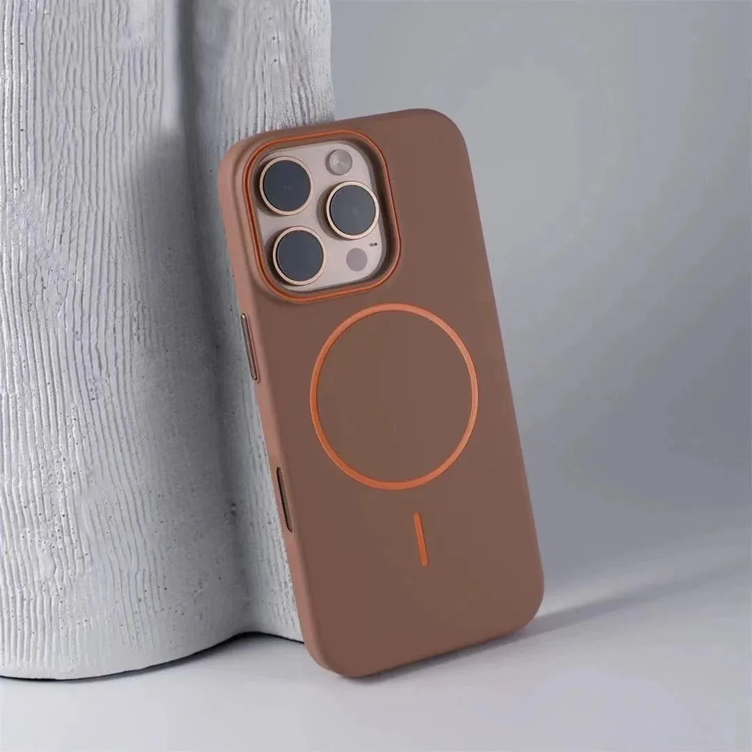 Hard PC frosted magnetic phone case for Apple iPhone 17 series, black, with bracket and camera cutout