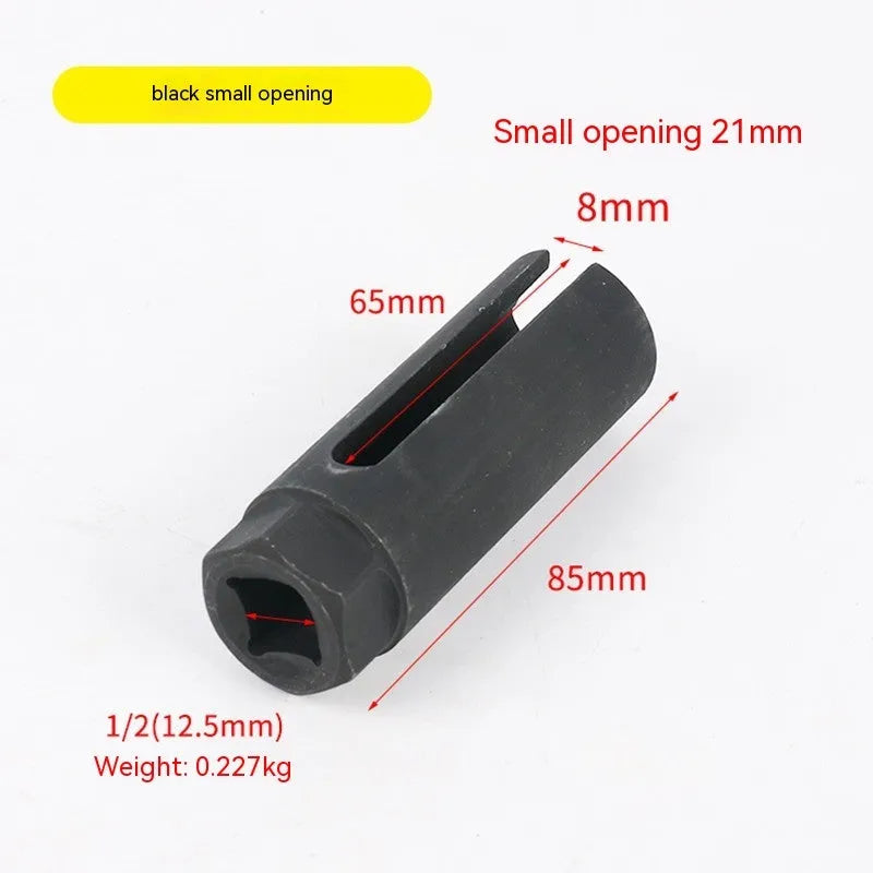 Black chromium vanadium steel oxygen sensor socket sleeve with 22mm internal diameter for automotive use