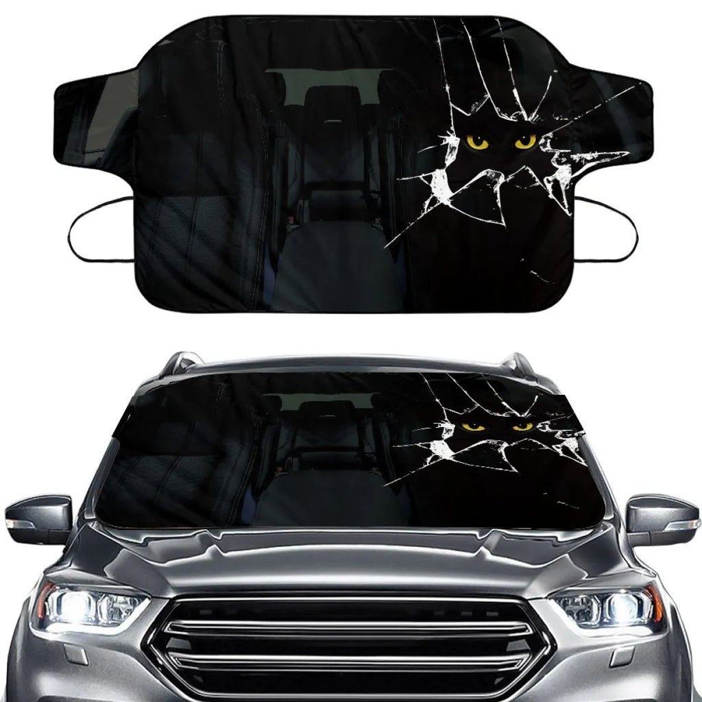 Universal car snow protection front gear cover with aluminium insulation and lanyard fastening