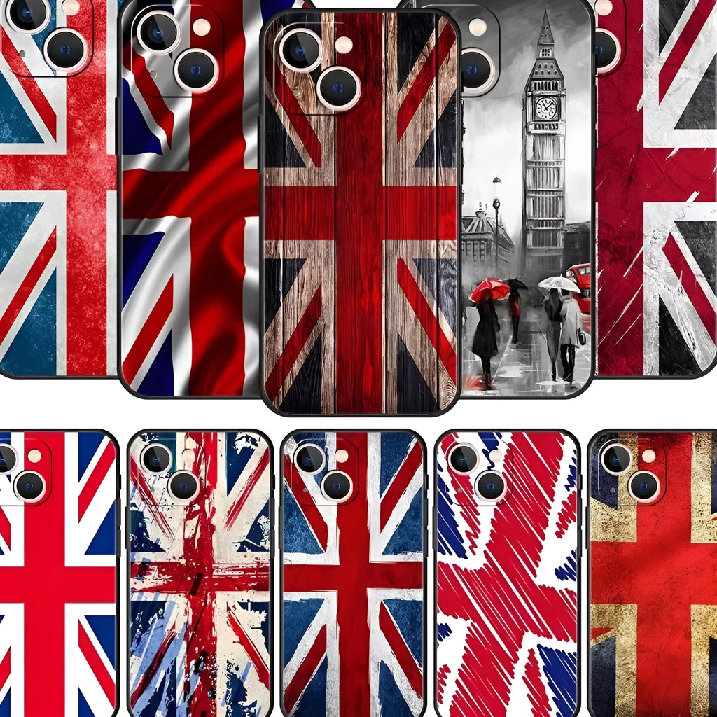 Painted phone case with cartoon and plant flags design, TPU back cover for iPhone models 11 to 16 Pro Max.