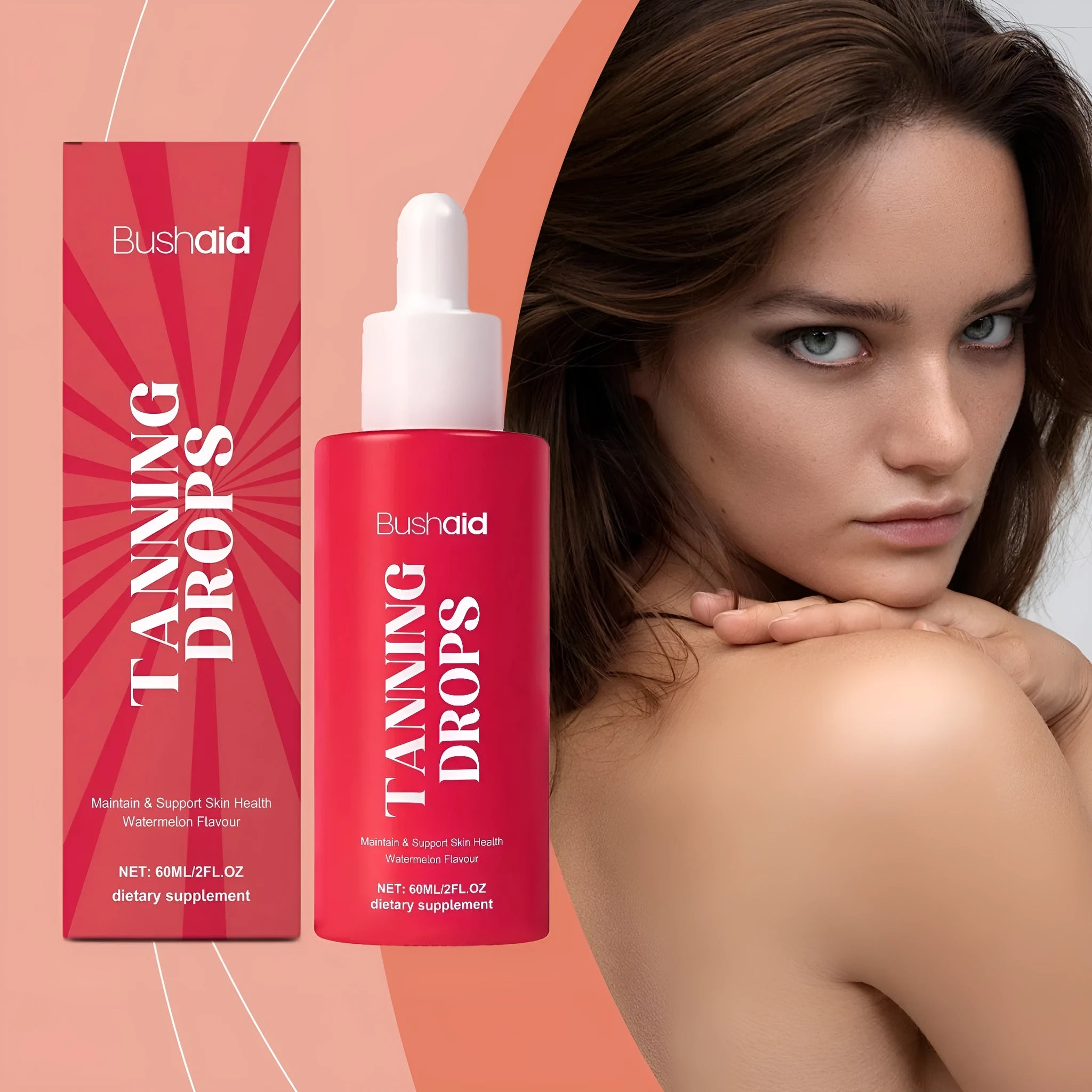 60ml bottle of Sun-free Natural Beauty Black Drops with droplet applicator for skin tone treatment