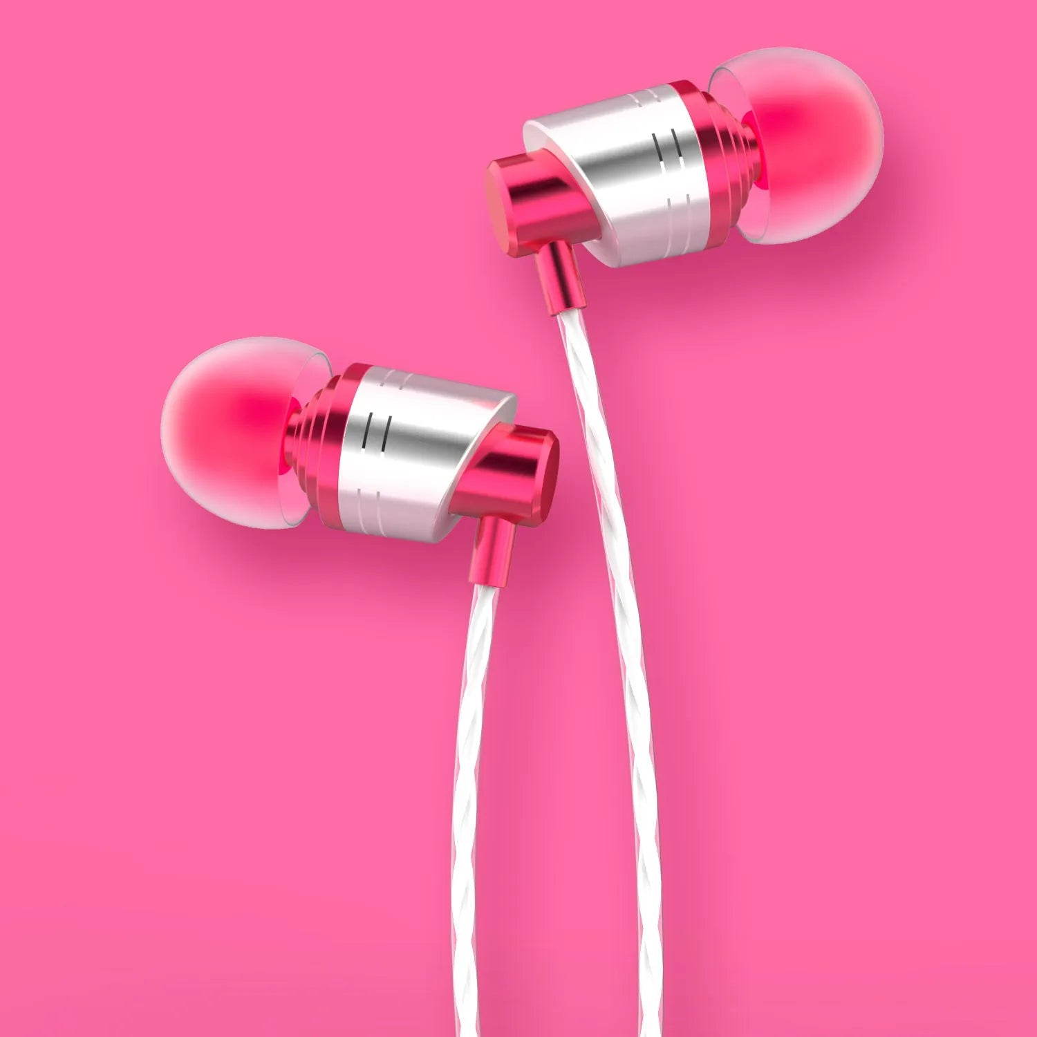 Black wired in-ear headphones with microphone on a 1.2m cable and 3.5mm plug.