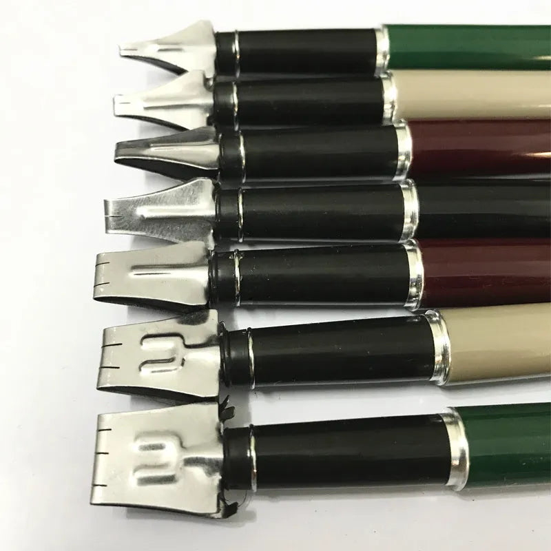 Right Point 7-piece calligraphy pen set with stainless steel nibs in widths from 2MM to 11MM and black ink