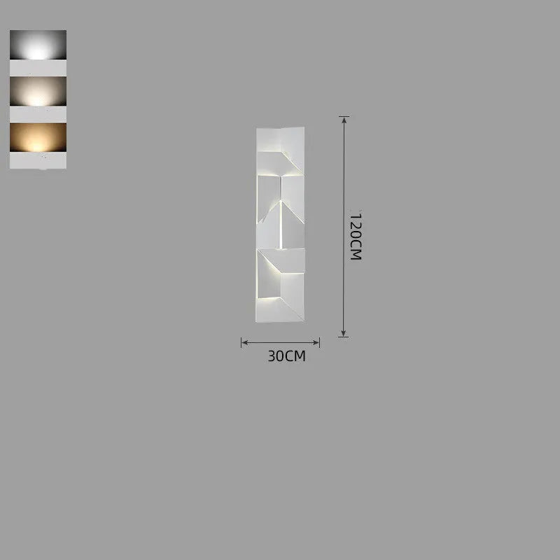 Modern iron wall lamp with rectangular panel in Nordic style, showcasing dimmable lighting.