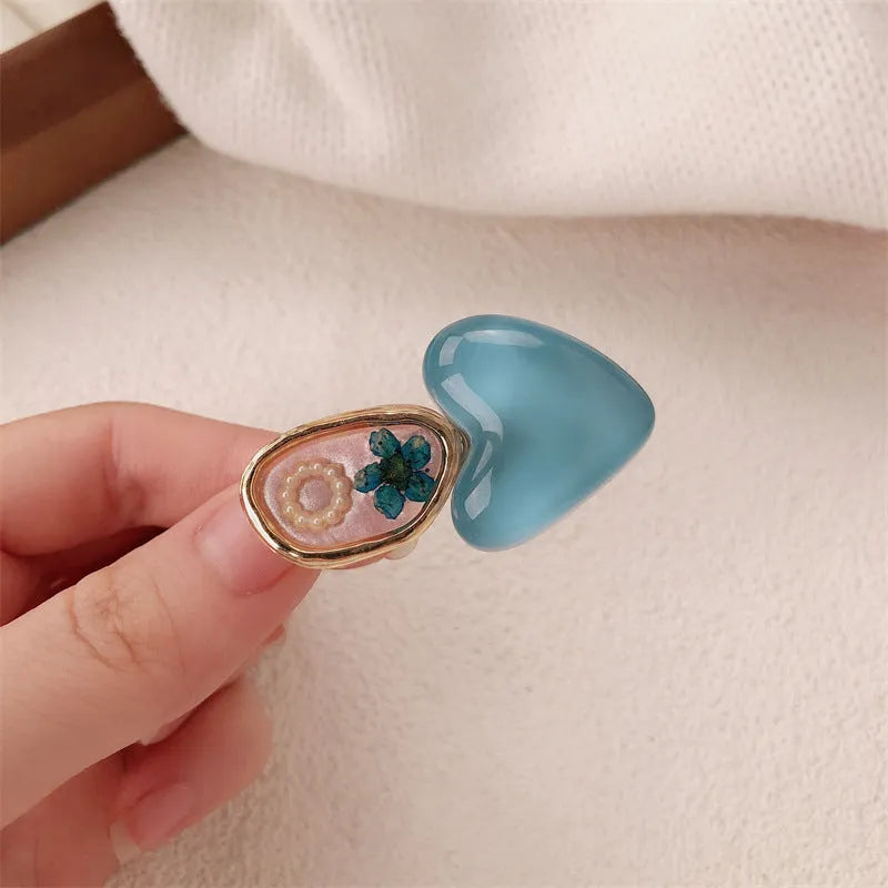 Forehead fringe headdress alloy metal hairpin female pink heart shaped barrette