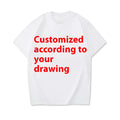 Combed cotton round neck T-shirt in various colours on a size chart background.
