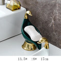 White ceramic swan soap dish with lid cover on bathroom countertop