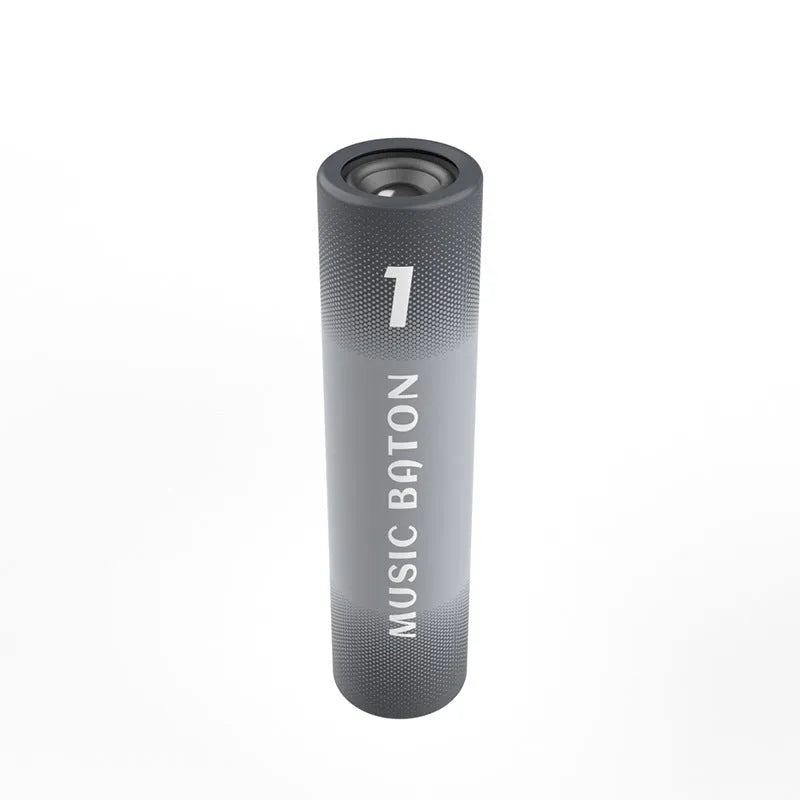 Relay baton Bluetooth audio power bank in gray, green, red, and yellow with USB and waterproof design