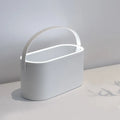 Portable aluminium mirror with plastic storage box in pink or white colour