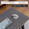 Japanese style felt cork desk mat with non-slip base in black and gray pattern