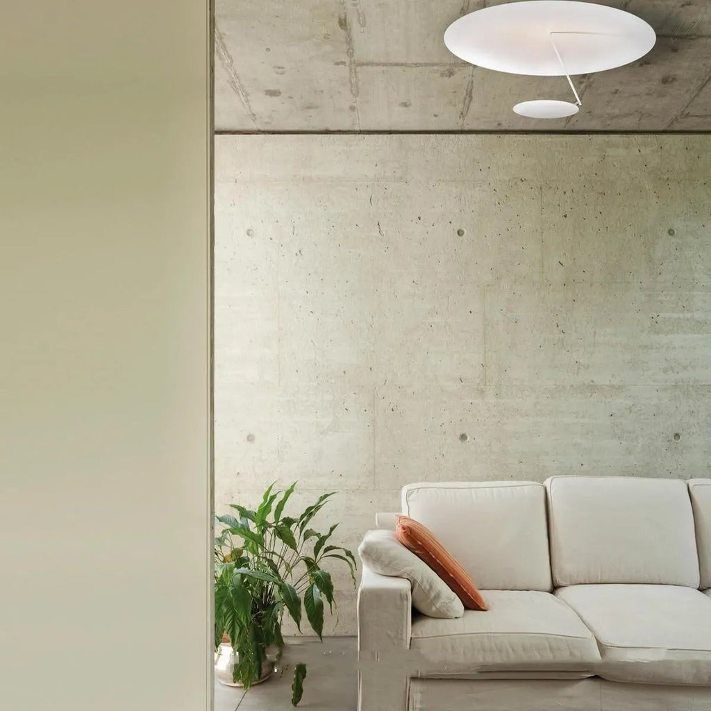 White and gold modern art chandelier ceiling light with integrated LEDs and iron shade