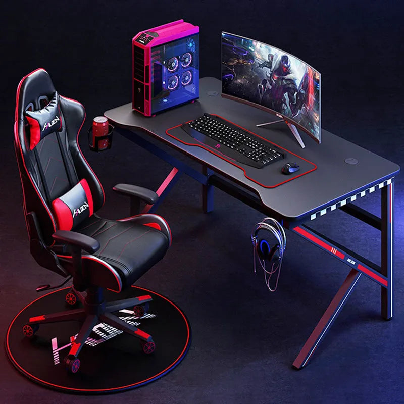 Home fashion gaming desktop computer desk in Dark Awakening colour solid finish