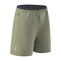 Men's loose grey ice silk quick-dry cropped running shorts on a white background.