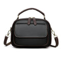 Women's cross-body portable shoulder bag in horizontal square shape with black, green or orange colour options