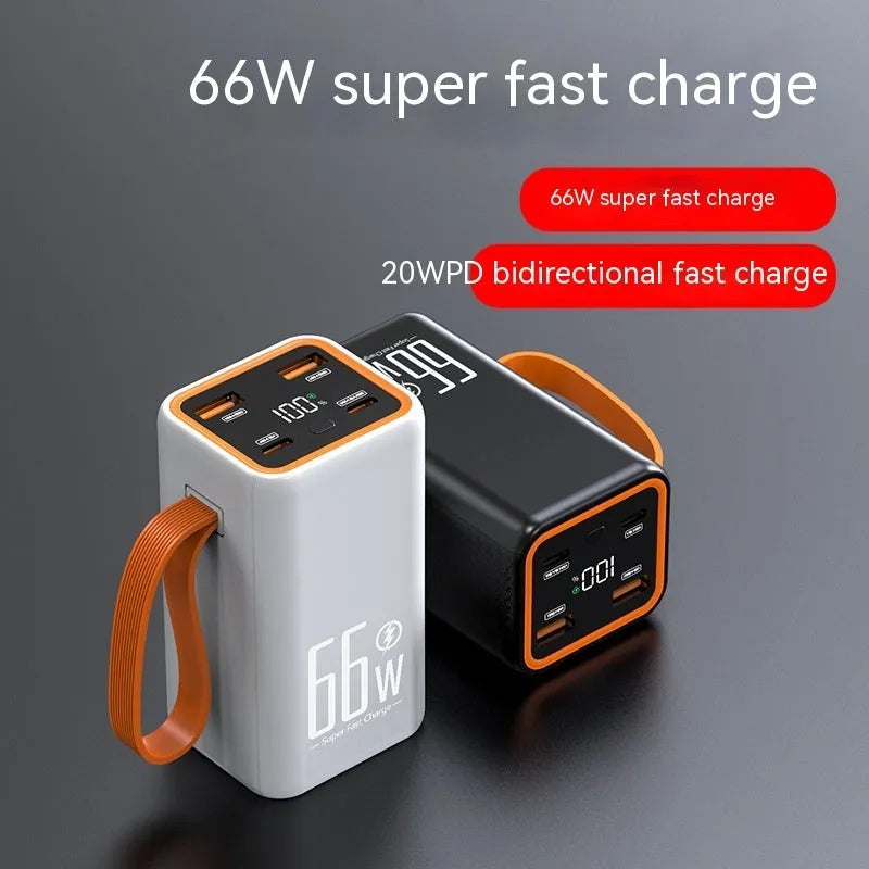 20000 mAh fast charge power bank in black and white colours