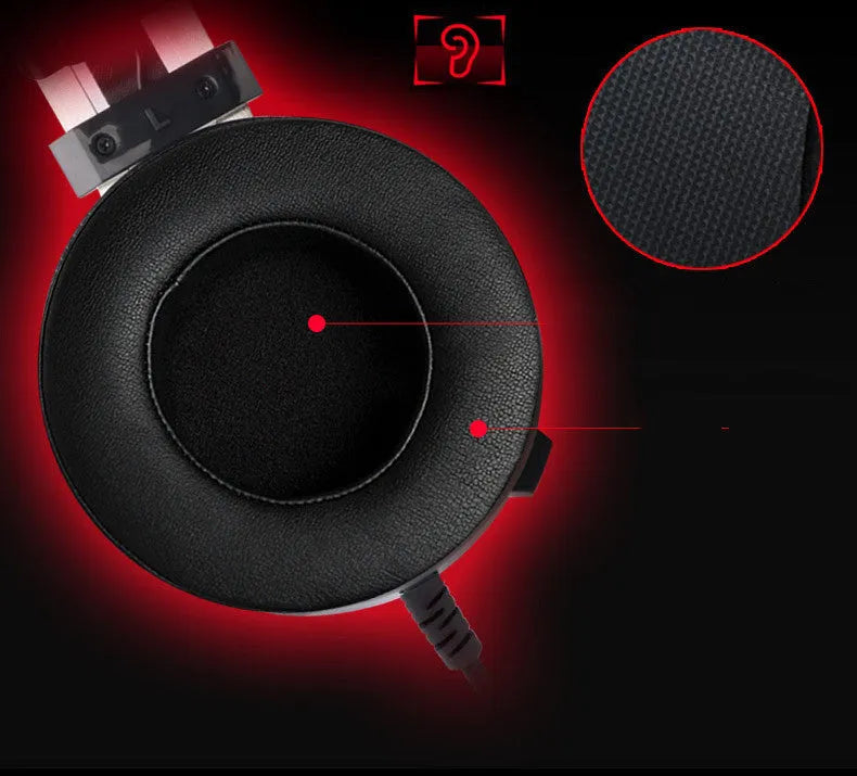 Black wired computer gaming headset with over-ear design and 3.5mm connector