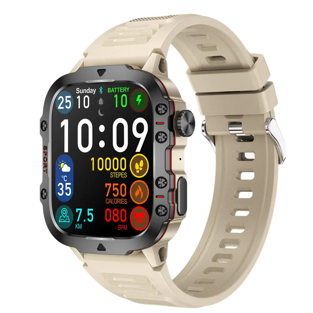 QX11 Smart Bluetooth Watch in black zinc alloy case with TFT screen, shown on a silicone strap.