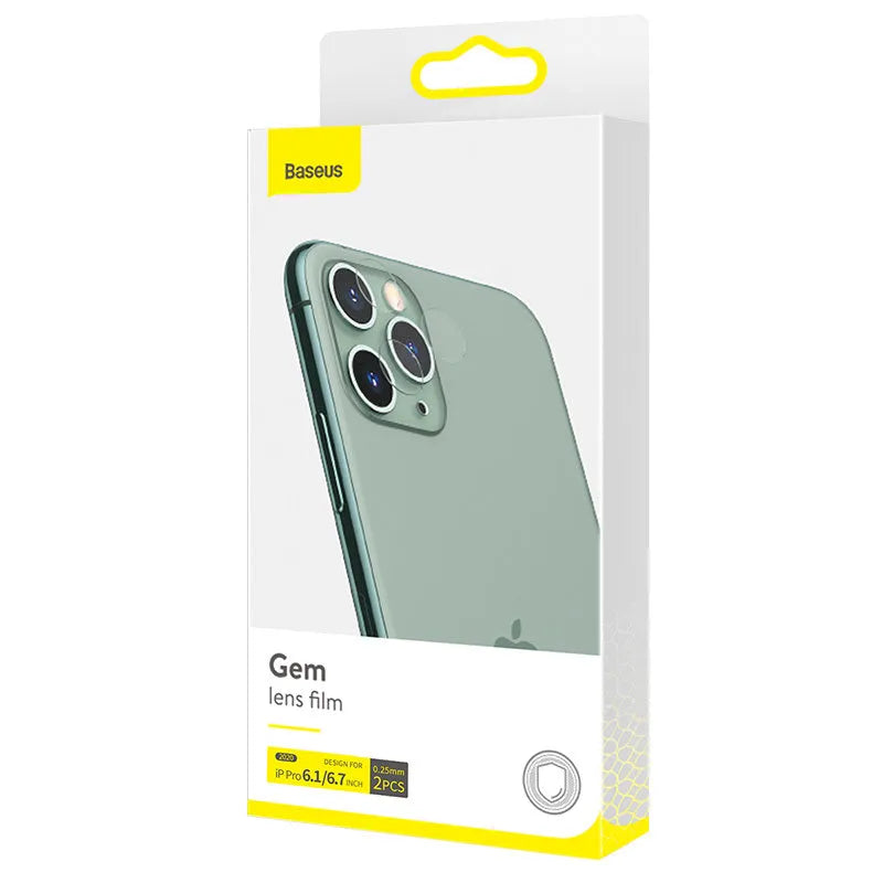 Composite Material Mirror Lens Protective Film for iPhone 12 Mini 5.4 Inch and iPhone 12 6.1 Inch with Scratch Resistant and Anti Fingerprint Properties 0.25mm Transparent Rear Film 2 Pack