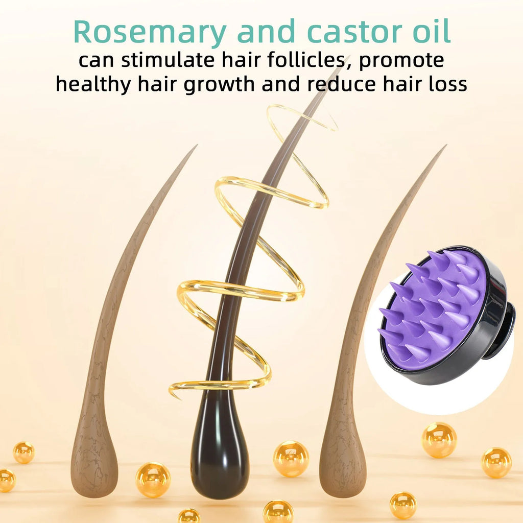 118ml bright yellow hair treatment oil bottle with massage brush for conditioning strong hair