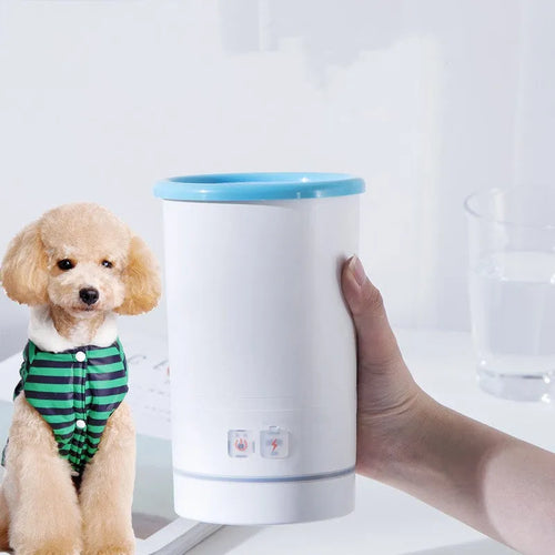 Automatic pet foot washing cup with silicone brushes in three sizes for dogs and cats