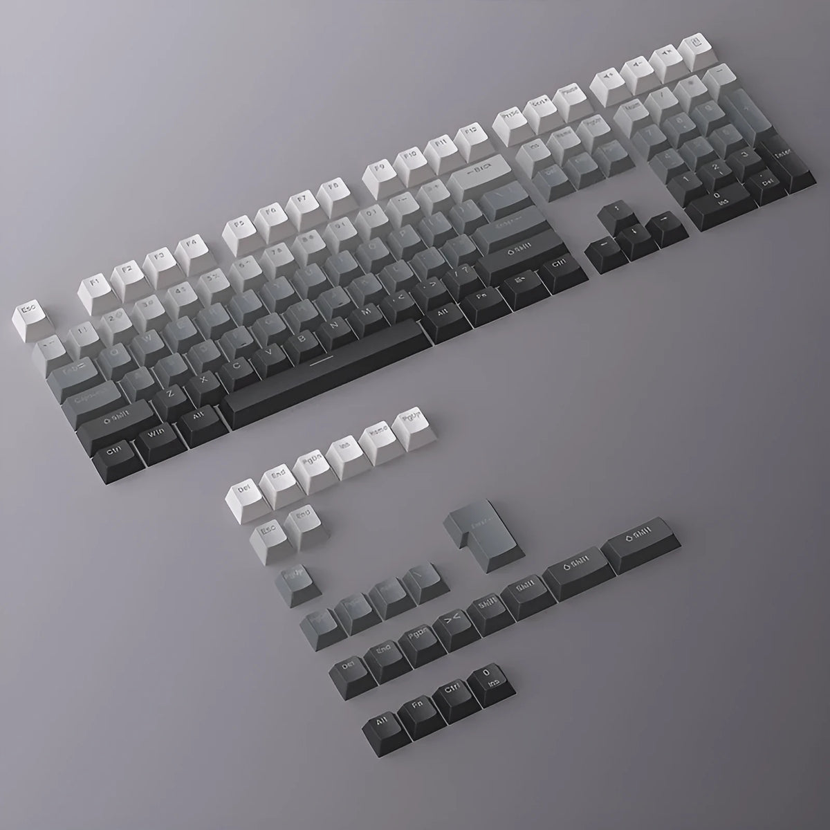 Polar Day Gradient engraved luminous PBT key cap set for mechanical keyboards, 290 x 160 x 30mm, double injection moulded
