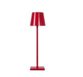 Charging touch bedside lamp with metal aluminium alloy shade and USB rechargeable battery in black finish