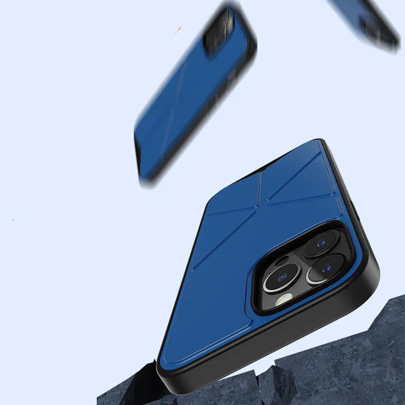 Black and blue TPU back cover case for iPhone 13, 13 Pro, and 13 Pro Max.