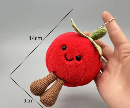 Funny Vegetable Series plush keychain with onion garlic and broccoli pendant in super soft short plush