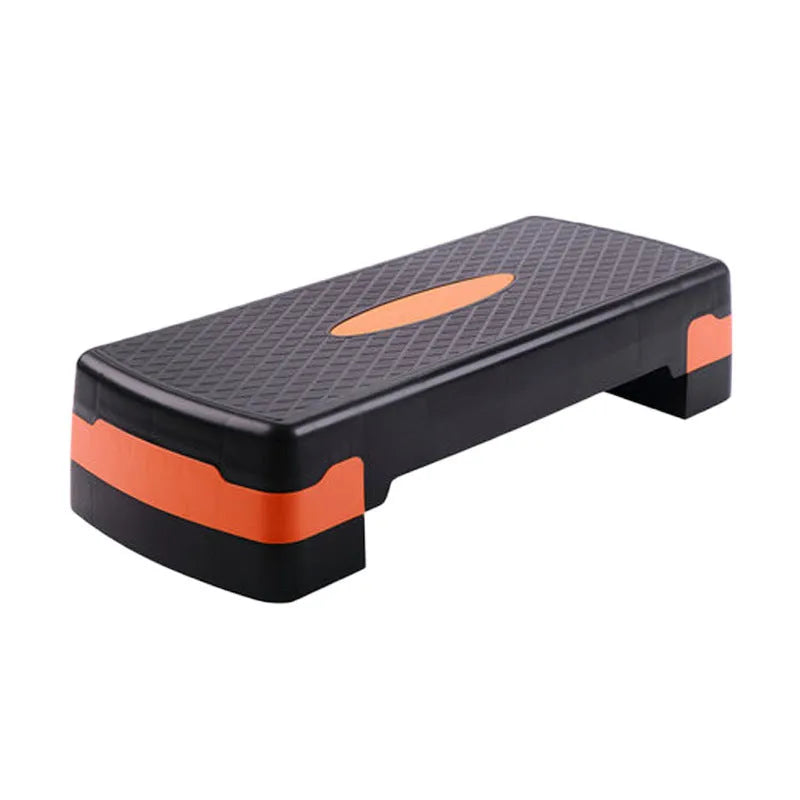Grey Fit brand aerobic step platform on a floor for fitness exercises.