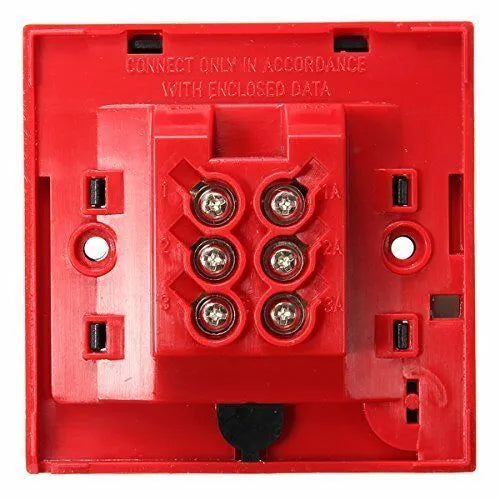 Red wired fire alarm button, 24VDC manual call point with fireproof housing