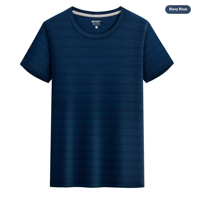 Crystal silk round neck T-shirt in polyester spandex fabric for leisure wear