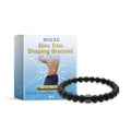 Men's black gallstone and glass body shaping wristband for weight management