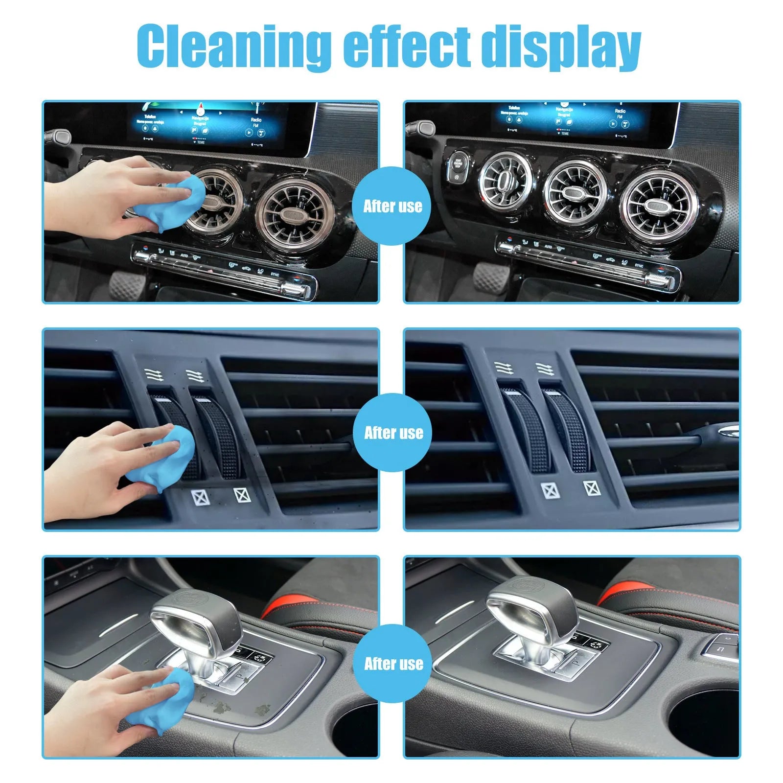 15cm by 10cm slab of car cleaning mud for dust removal from vents and gaps.