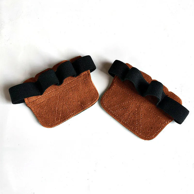 Portable anti-slip cowhide sports handguard for palm protection during weight lifting