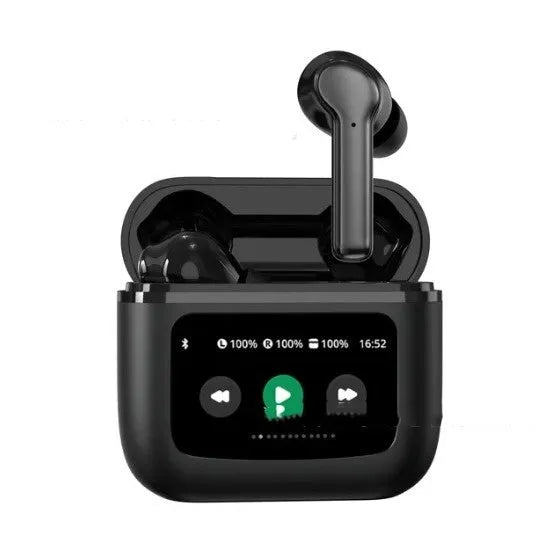 T68 PRO wireless Bluetooth in-ear headset in black with touch colour screen