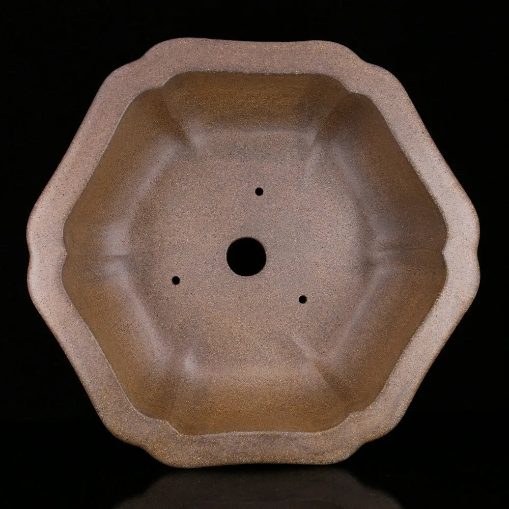 Handmade purple sand flower pot in large hexagonal or Begonia basin style
