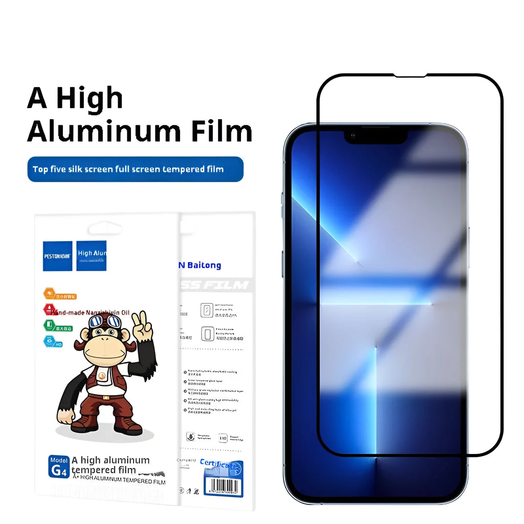 Tempered glass screen protector for iPhone 15 14 13 12 11 X series with anti-fingerprint coating