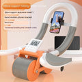 Orange abdominal wheel fitness equipment on a flat surface with rebound mechanism