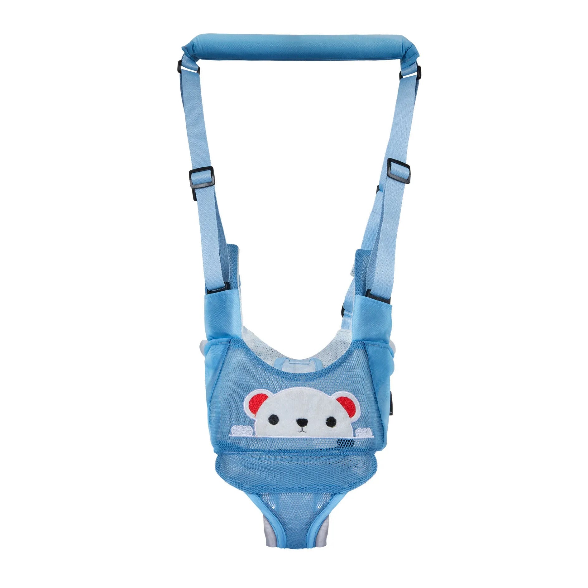 Baby walking harness belt in blue colour with crotch support for toddler walking practice
